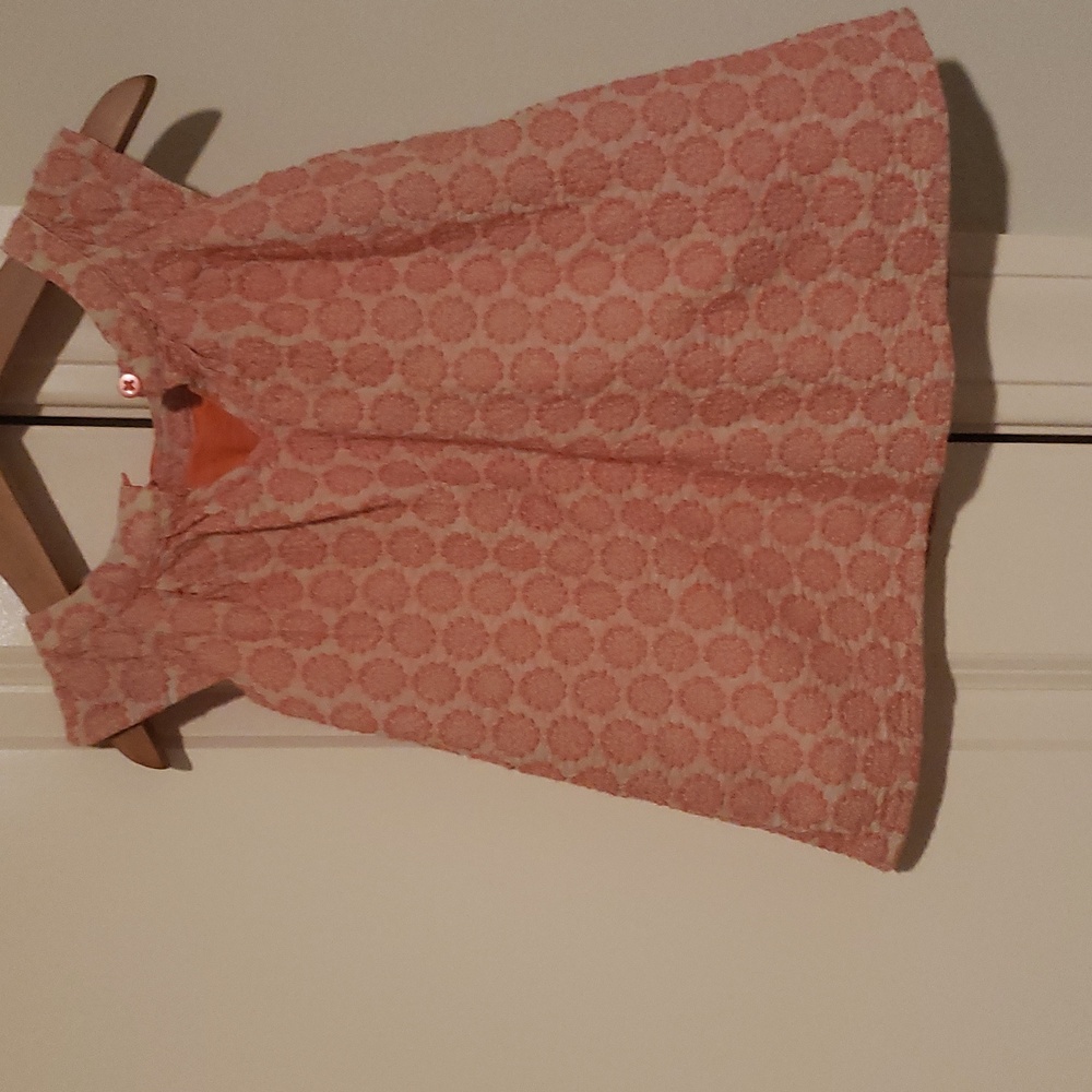 Girl cherokee 18m linen embroider dress pink tan w Bow * - Picture 6 of 6